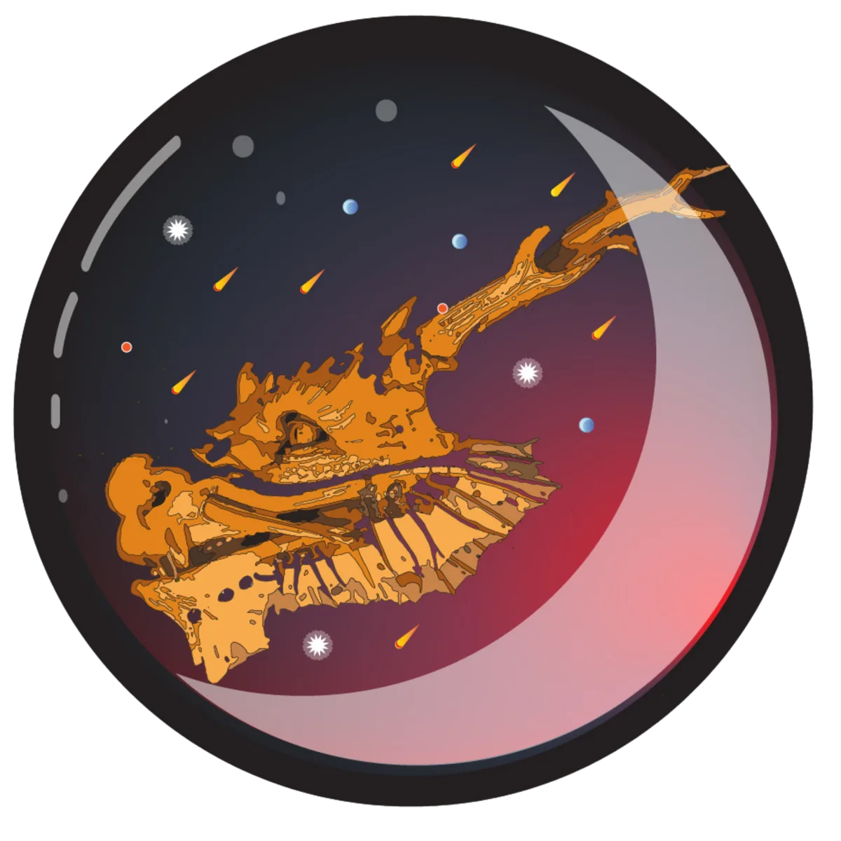 Space dragon graphic design concept