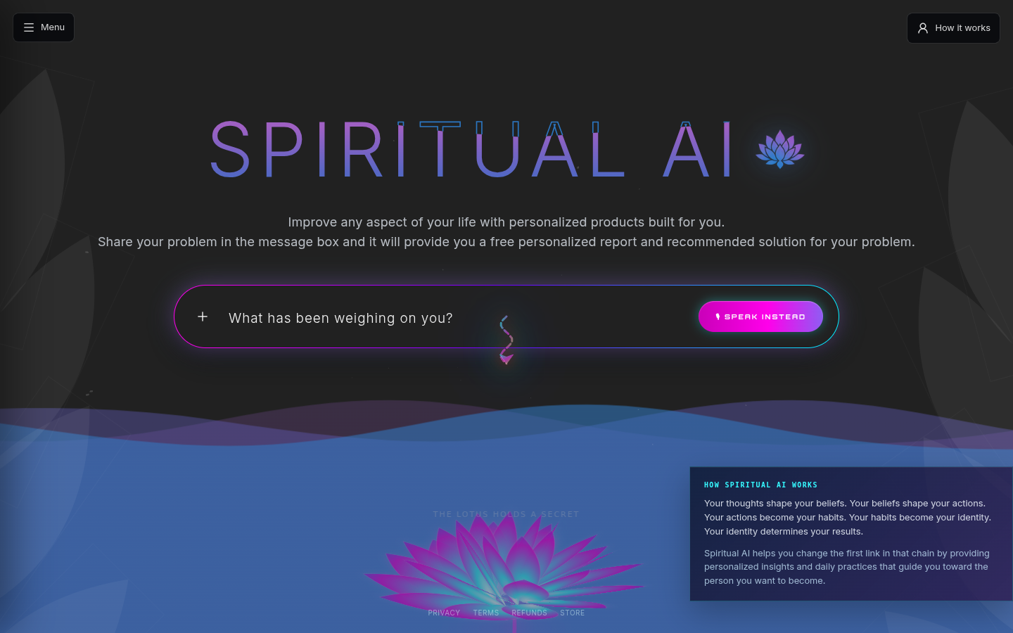 SpiritualAI.store desktop preview